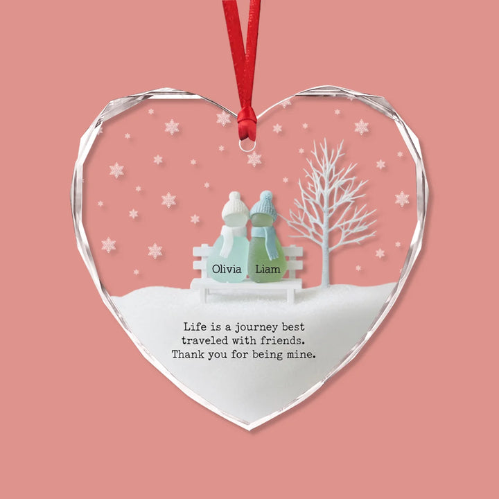 Always Together - Heart Glass Ornament - Christmas Gift For Besties, Best Friend