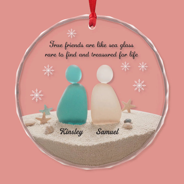 Cozy Companions - Circle Glass Ornament - Christmas Gift For Besties, Best Friend