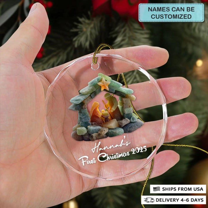 Mockup 3_1110_Glass Ornament_Circle Shaped_First Christmas_ARND150_ADSG055