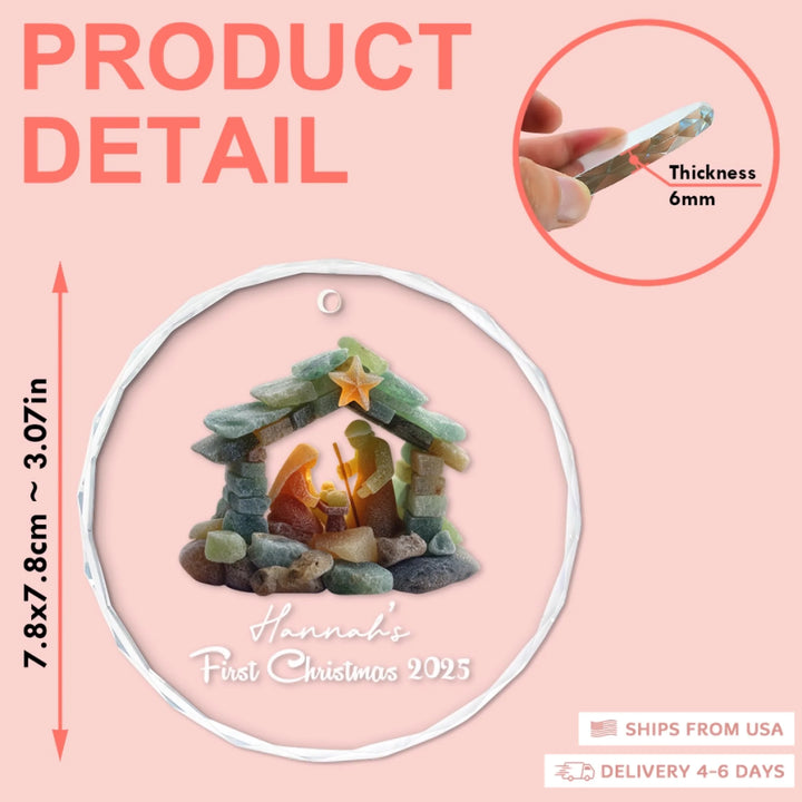 Mockup detail_1110_Glass Ornament_Circle Shaped_First Christmas_ARND150_ADSG055