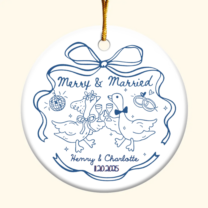 Goose Bumps Of Love - Personalized Ceramic Ornament - Christmas Gift For Couple, Husband, Wife