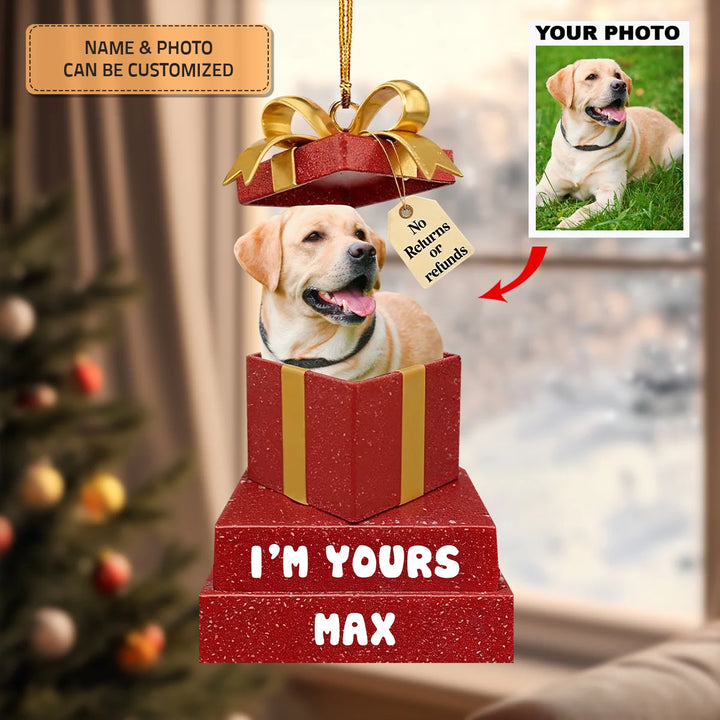 I'm Yours No Return Or Refund - Personalized Photo Mica Ornament - Christmas Gift For Dog Lover, Dog Mom, Dog Dad AGCHT010