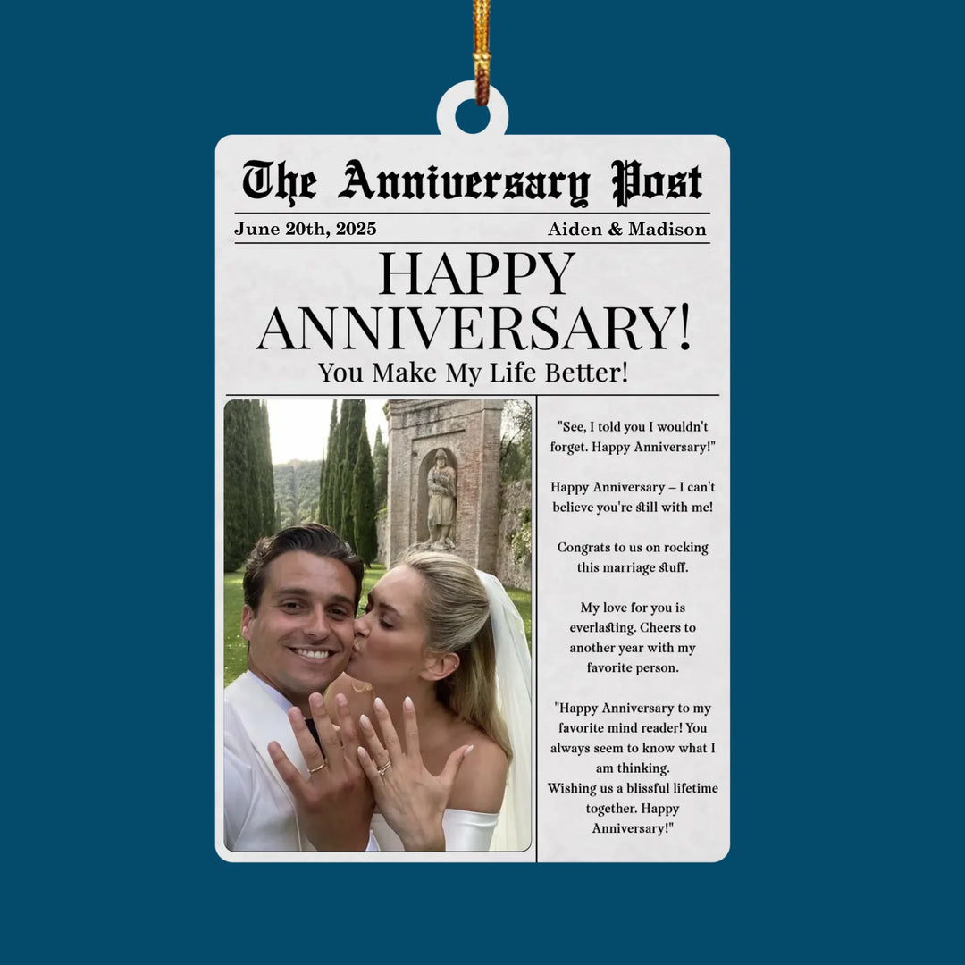 The Forever Post - Customized Mica Ornament - Christmas Gift For Couple, Wife, Husband