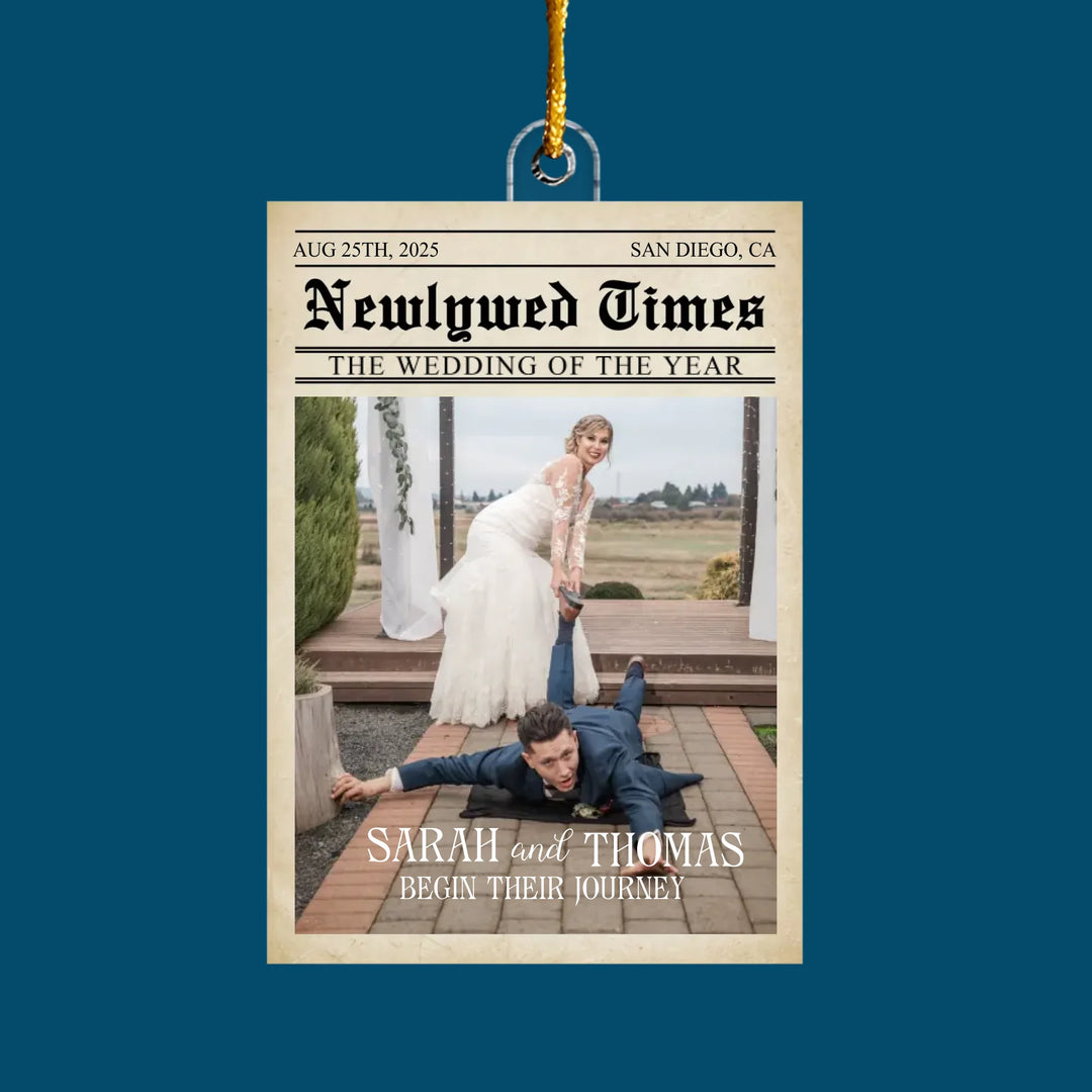 Newlywed Times - Customized Mica Ornament - Christmas Gift For Couple, Wife, Husband