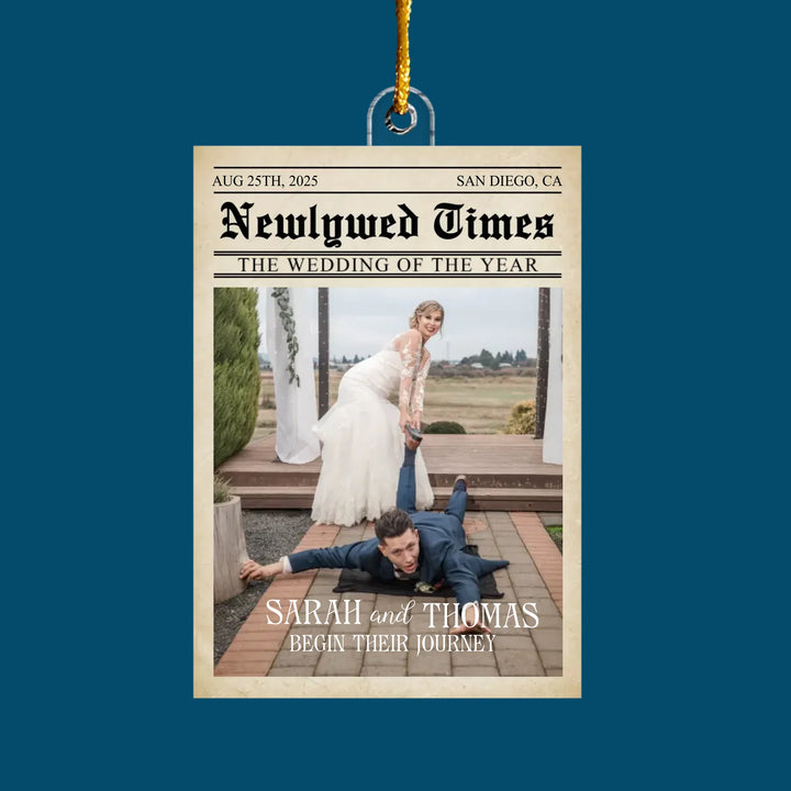 Newlywed Times - Customized Mica Ornament - Christmas Gift For Couple, Wife, Husband