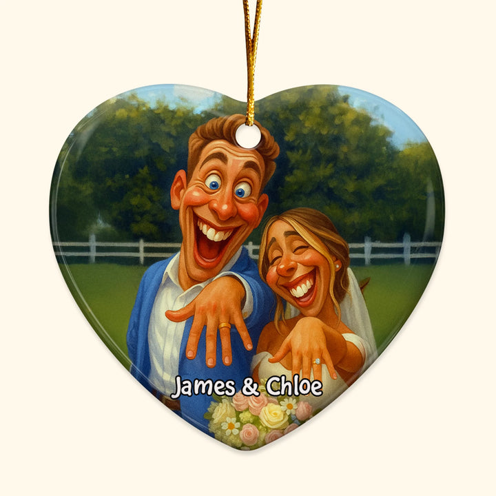 Happily Ever Laughter - Ceramic Ornament - Christmas Gift For Couple, Boyfriend, Girlfriend, Wife, Husband AGP0HT040