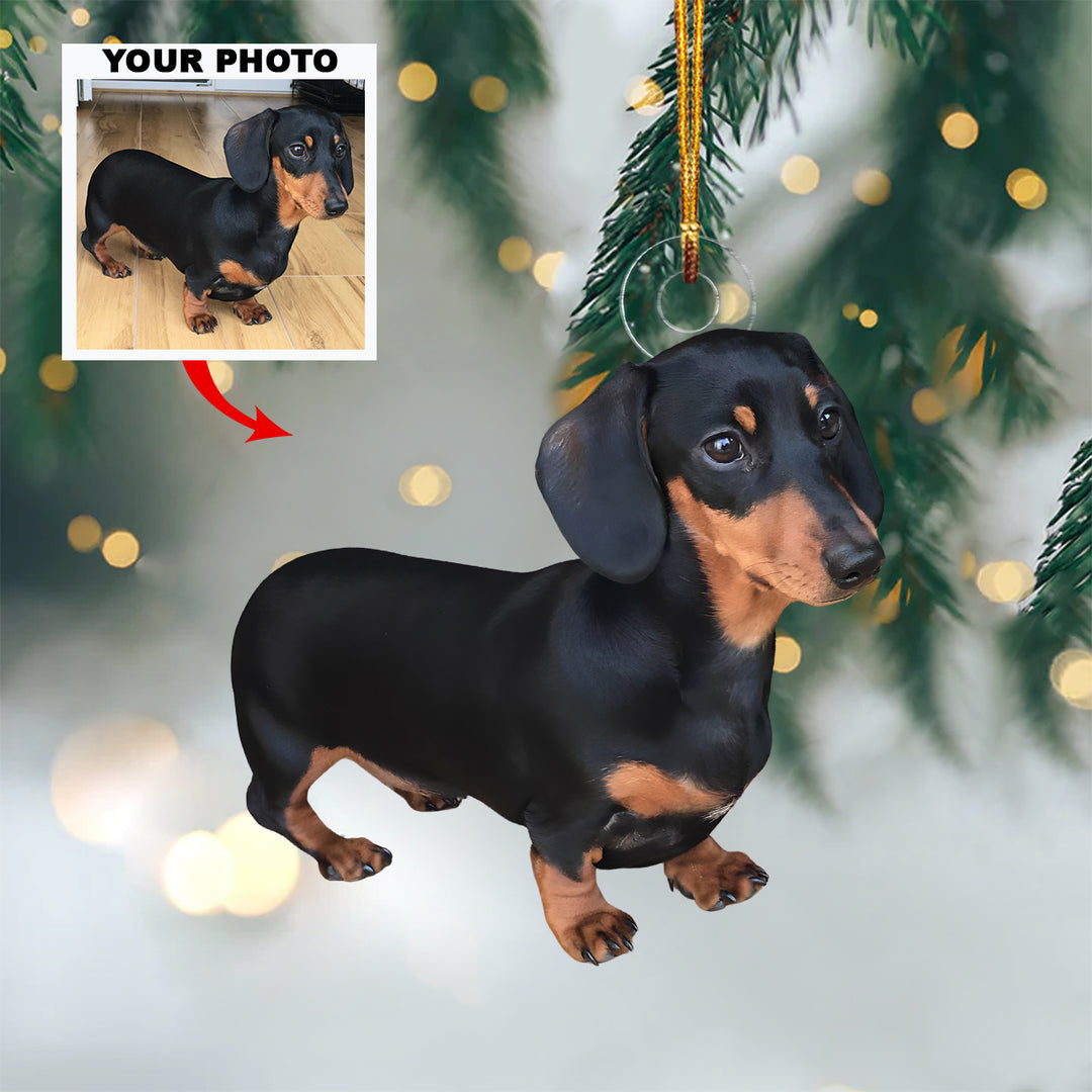Our Wiener Wonderland - Personalized Photo Mica Ornament - Christmas Gift For Dog Lover, Dog Mom, Dog Dad