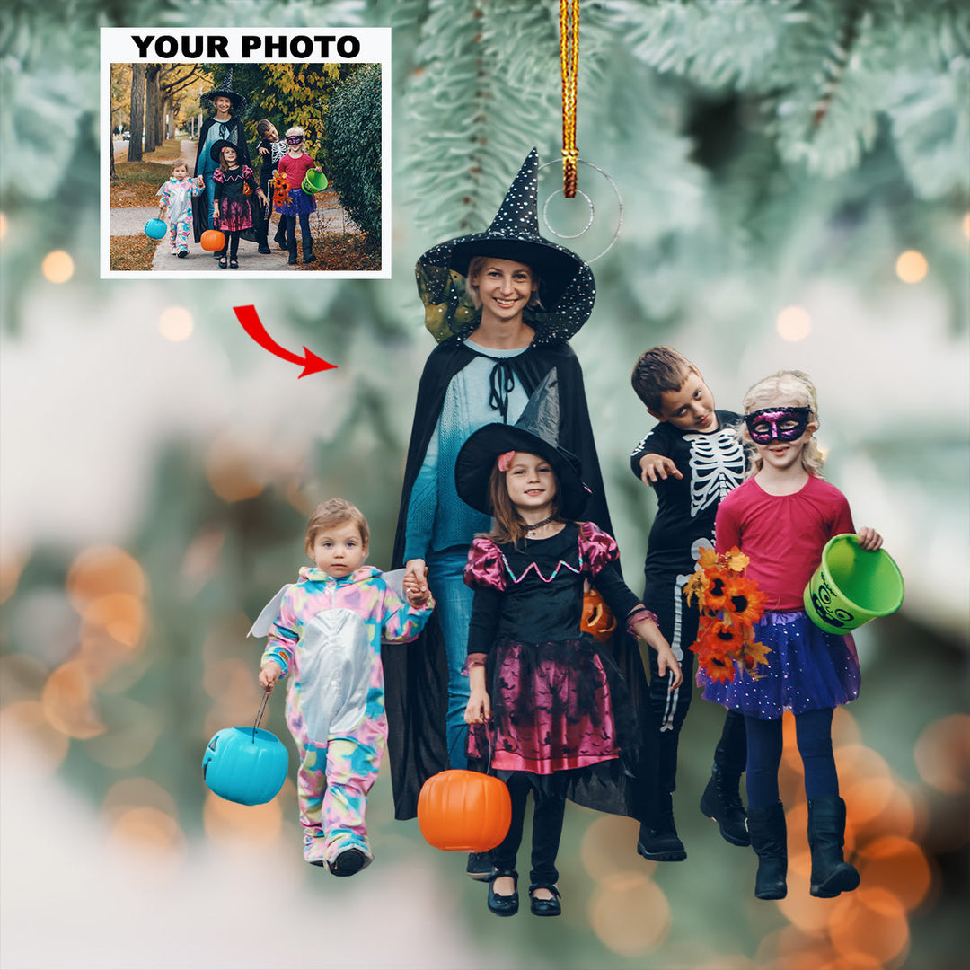 Halloween Memories - Personalized Photo Mica Ornament - Gift For Family, Family Members