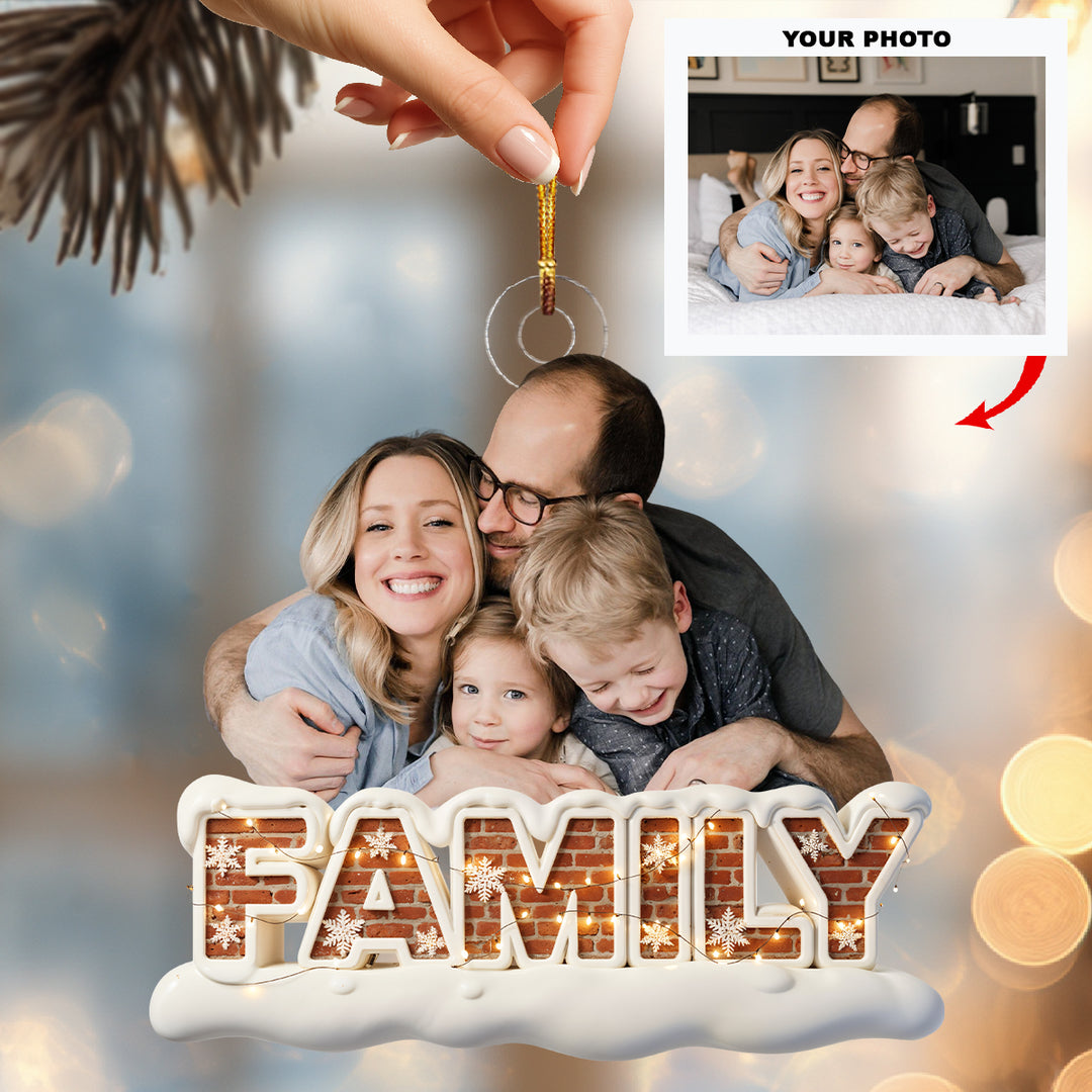 Christmas Is About Family - Customized Photo Ornament - Christmas Gift For Family Members UPL0LDH006
