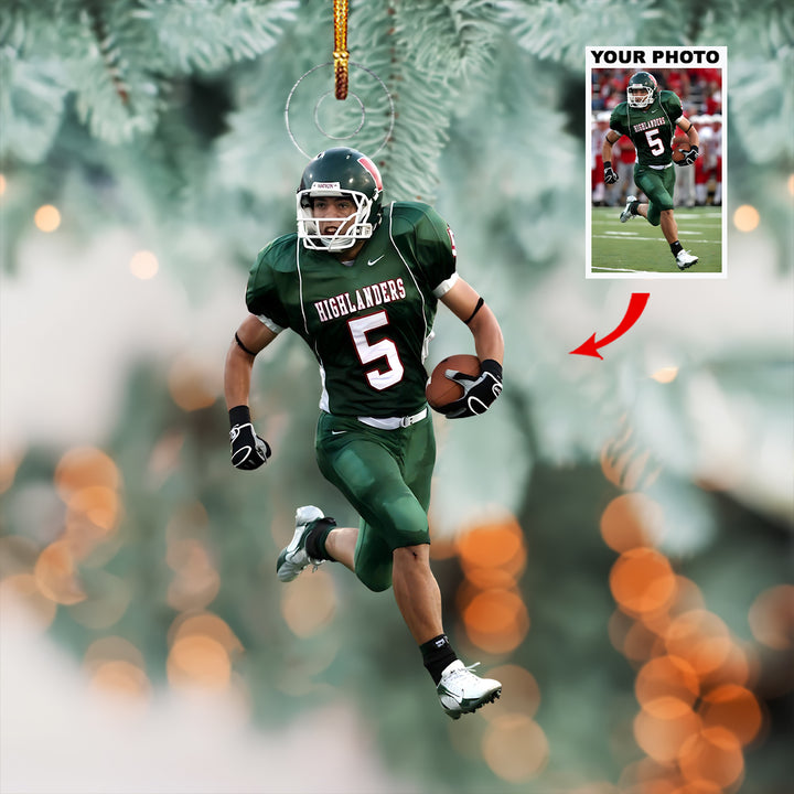 Field Warriors - Personalized Photo Mica Ornament - Christmas Gift For Football Lovers