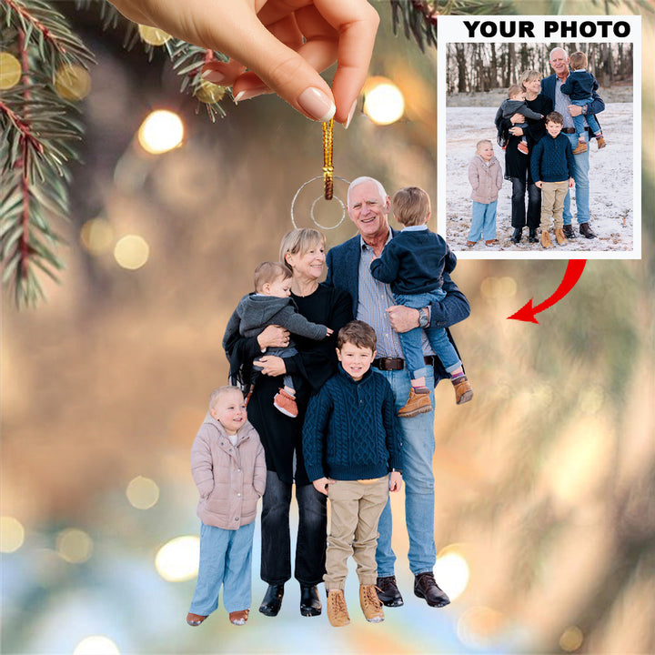 Home Filled With Love - Personalized Photo Mica Ornament - Christmas Gift For Family Members