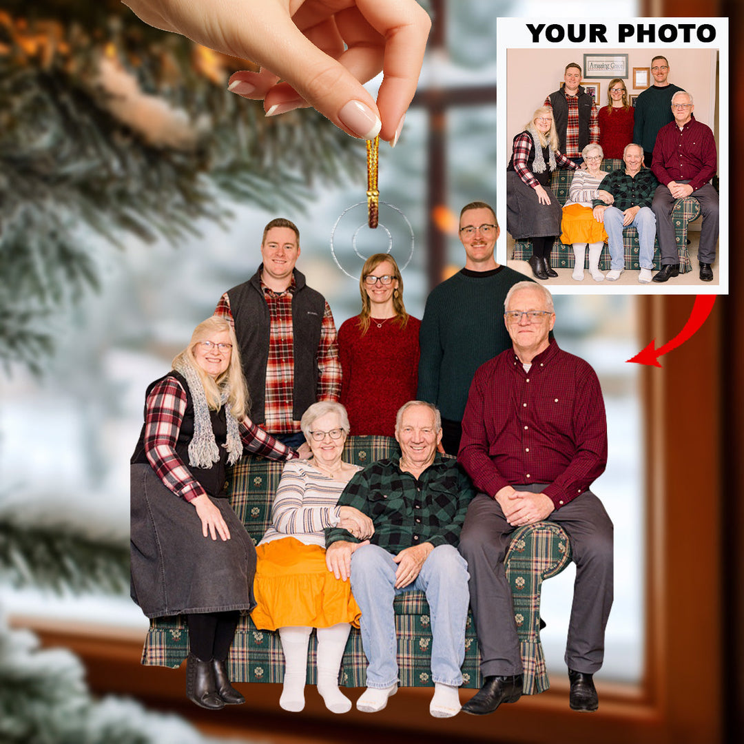 Always United In Love - Personalized Photo Mica Ornament - Christmas Gift For Family Members