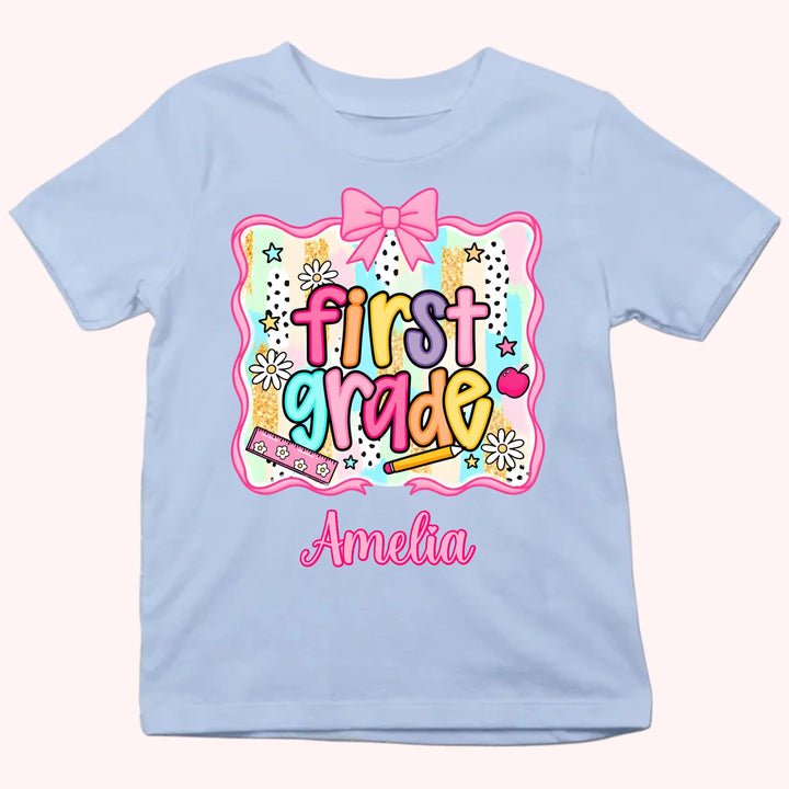 Back to School Personalized Grade Shirt - Custom Name Tee - Gift For Back To School