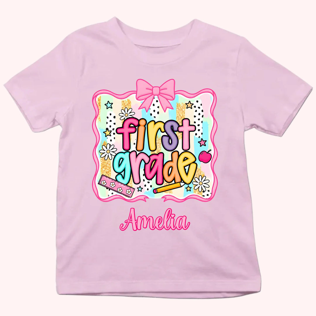 Back to School Personalized Grade Shirt - Custom Name Tee - Gift For Back To School