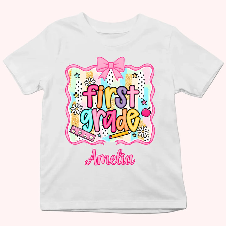 Back to School Personalized Grade Shirt - Custom Name Tee - Gift For Back To School