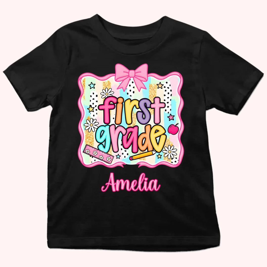 Back to School Personalized Grade Shirt - Custom Name Tee - Gift For Back To School