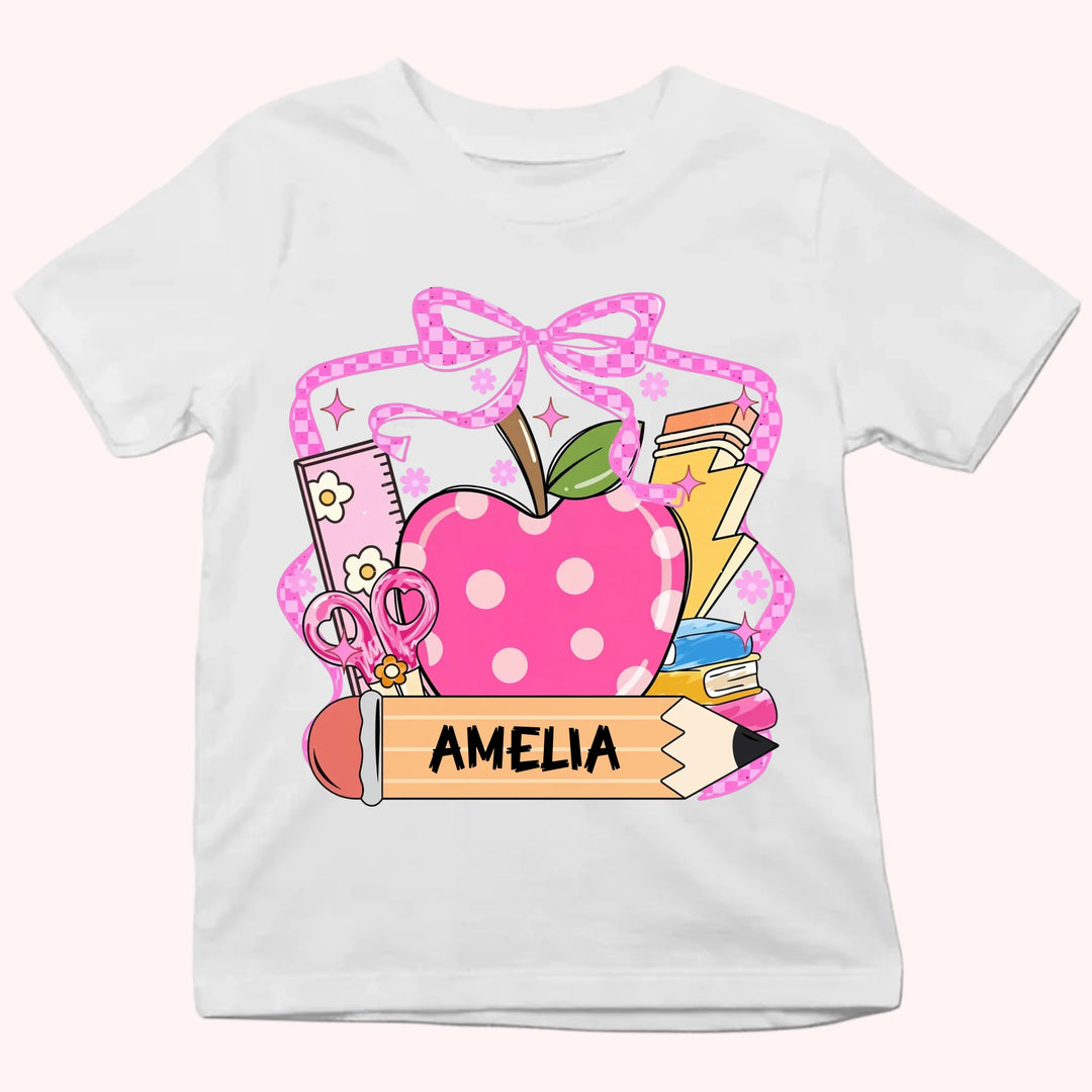 Apple & Pencil - Personalized Youth Shirts - Back To School Gift For Kids