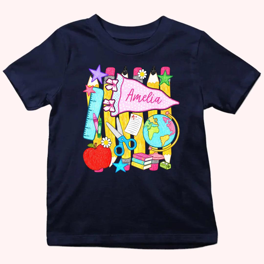 Ready To Learn & Shine - Personalized Youth Shirts - Back To School Gift For Kid