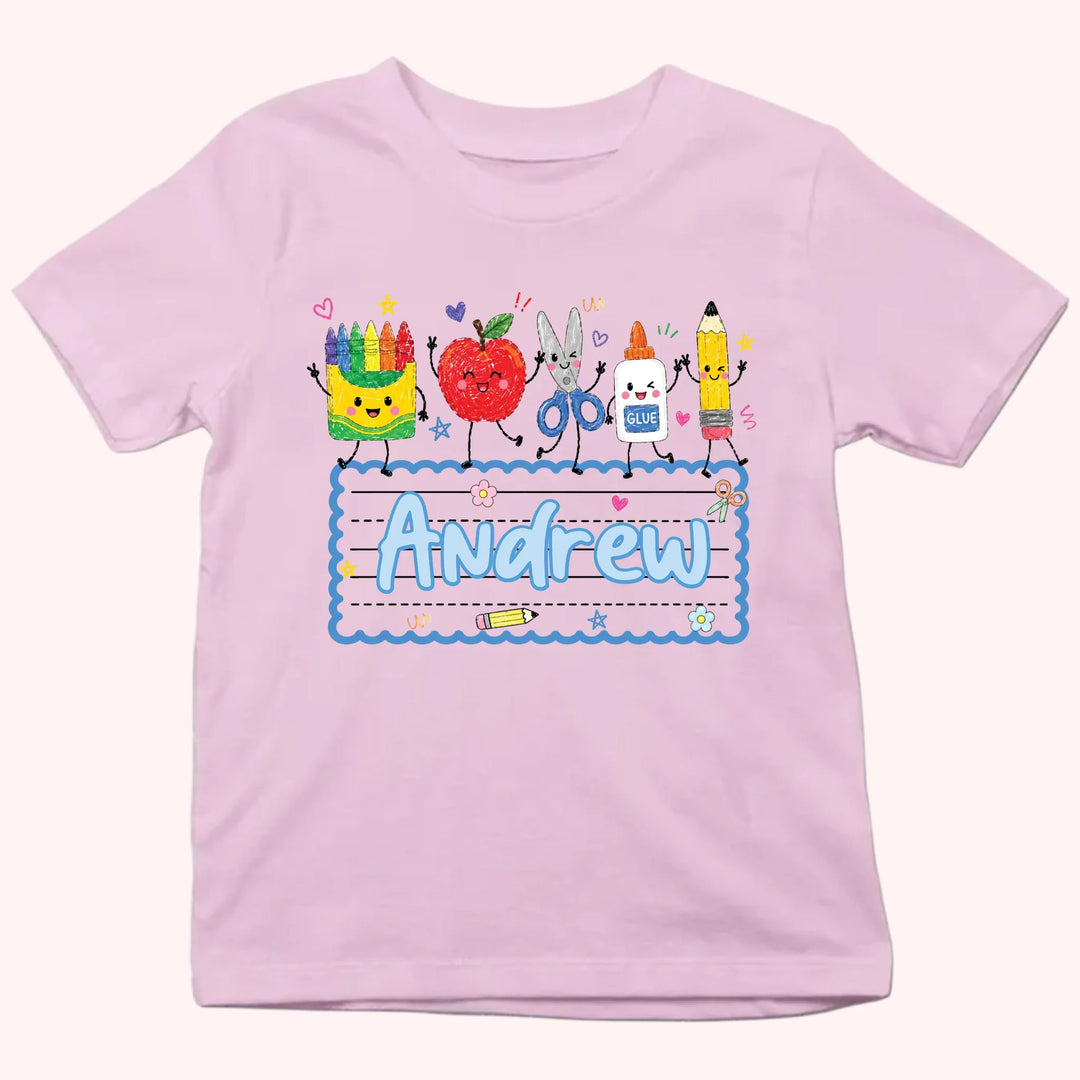 Kid Tshirt_Back To School_Cute Apple Pencil Shirt, Preschool Kindergarten Kid Shirt_Gift for Back to School