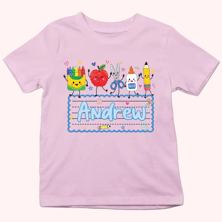 Kid Tshirt_Back To School_Cute Apple Pencil Shirt, Preschool Kindergarten Kid Shirt_Gift for Back to School