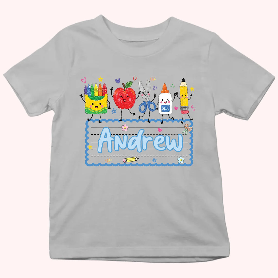 Kid Tshirt_Back To School_Cute Apple Pencil Shirt, Preschool Kindergarten Kid Shirt_Gift for Back to School