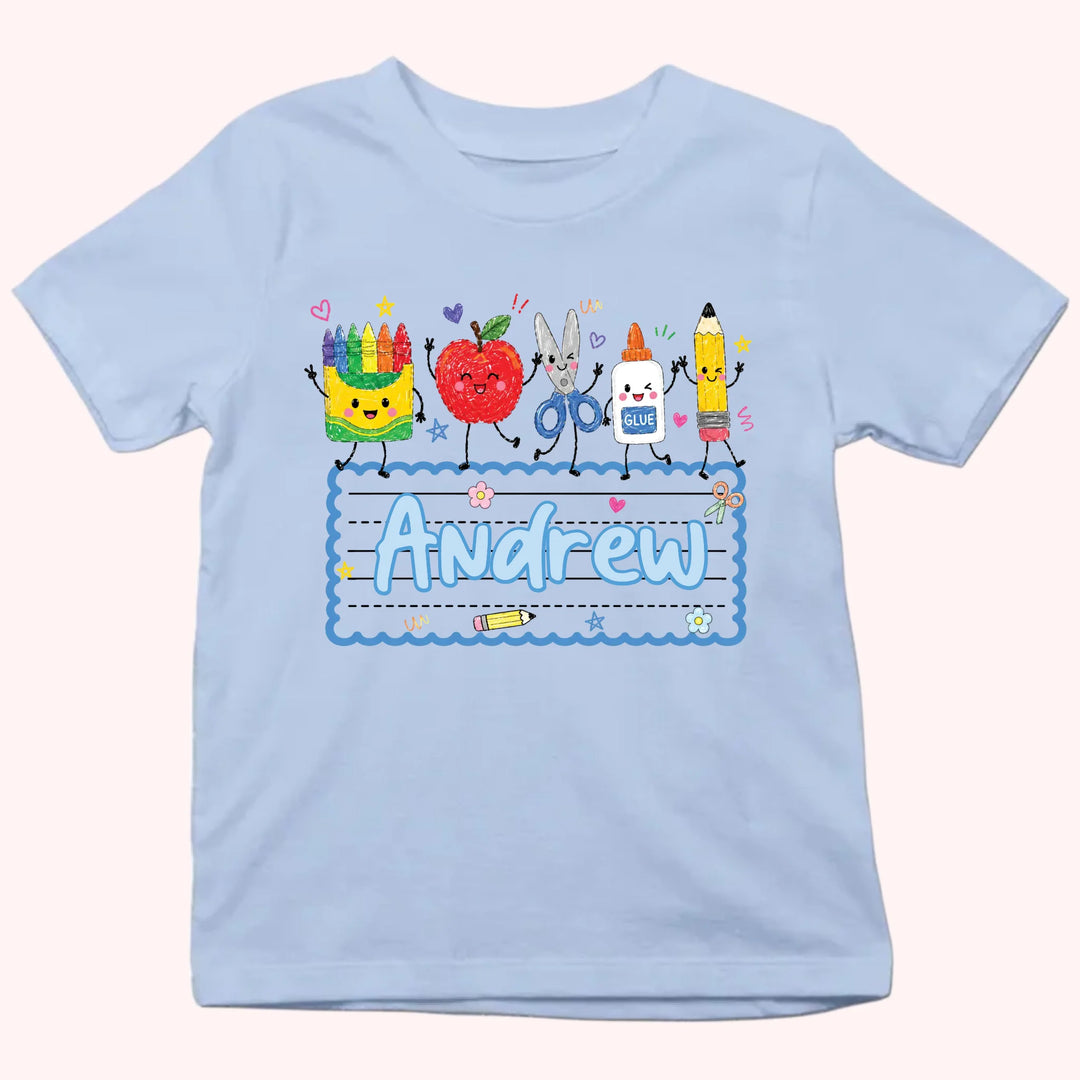 Kid Tshirt_Back To School_Cute Apple Pencil Shirt, Preschool Kindergarten Kid Shirt_Gift for Back to School