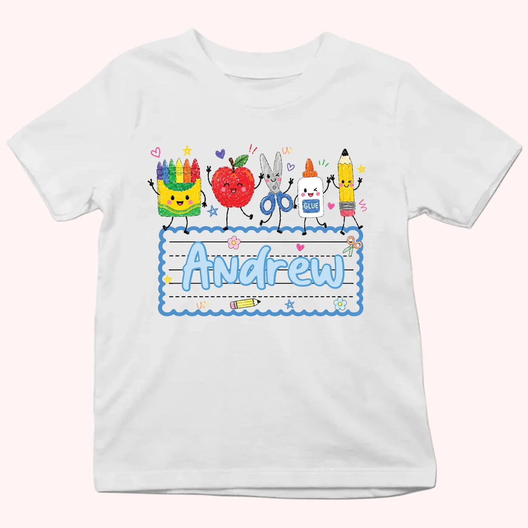 Kid Tshirt_Back To School_Cute Apple Pencil Shirt, Preschool Kindergarten Kid Shirt_Gift for Back to School