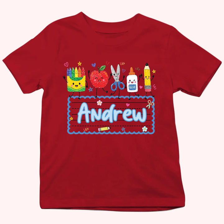 Kid Tshirt_Back To School_Cute Apple Pencil Shirt, Preschool Kindergarten Kid Shirt_Gift for Back to School