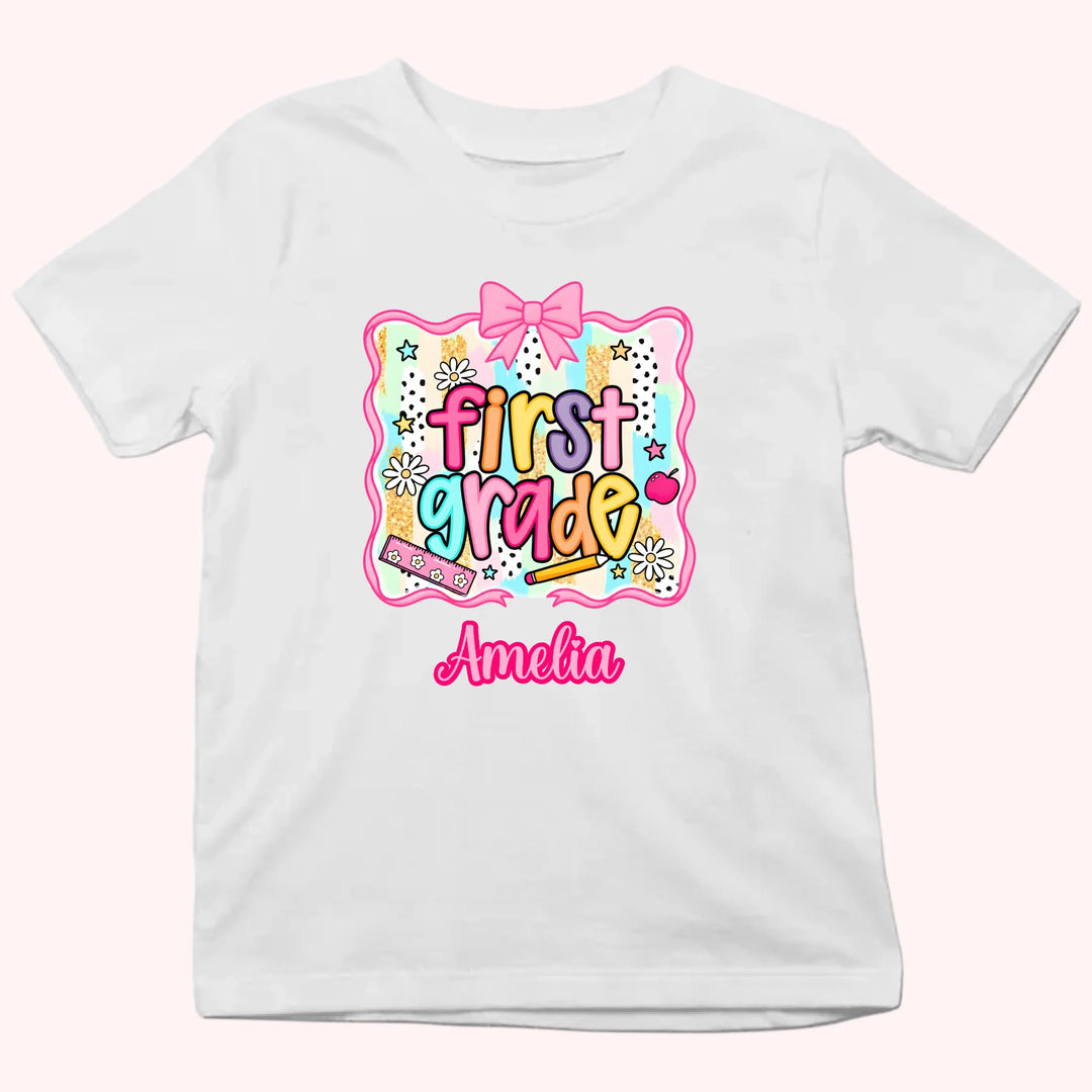 Back to School Personalized Grade Shirt - Custom Name Tee - Gift For Back To School