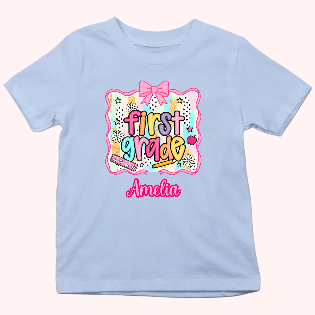Back to School Personalized Grade Shirt - Custom Name Tee - Gift For Back To School