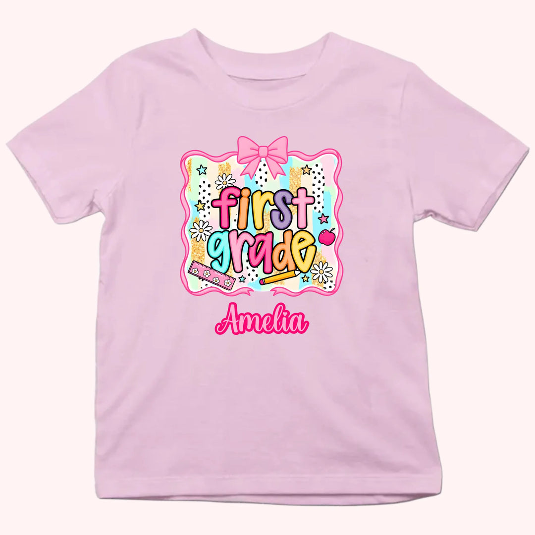 Back to School Personalized Grade Shirt - Custom Name Tee - Gift For Back To School
