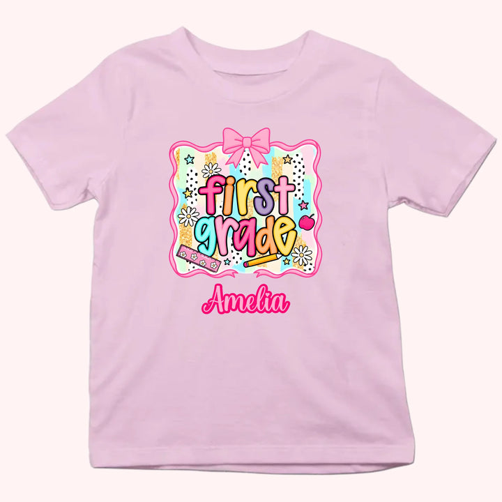 Back to School Personalized Grade Shirt - Custom Name Tee - Gift For Back To School