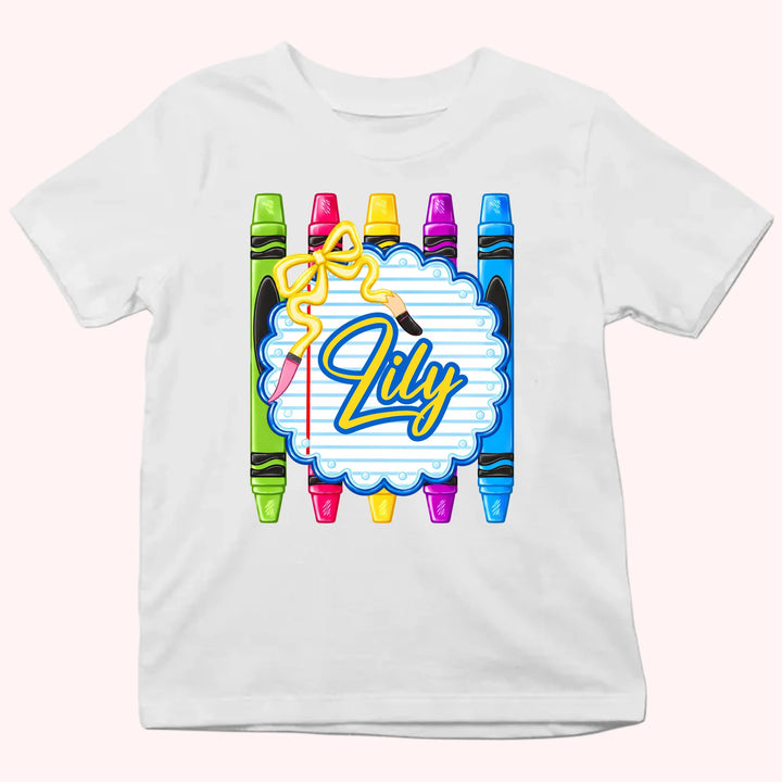 Learning In My Own Colors - Personalized Back to School Youth T-Shirt - Boy & Girl School Shirt - Gift For Back To School