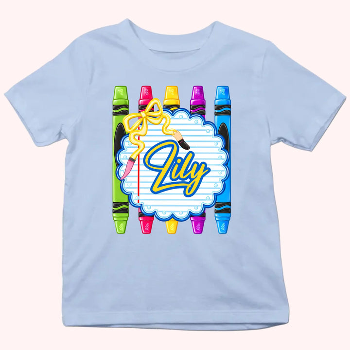 Learning In My Own Colors - Personalized Back to School Youth T-Shirt - Boy & Girl School Shirt - Gift For Back To School