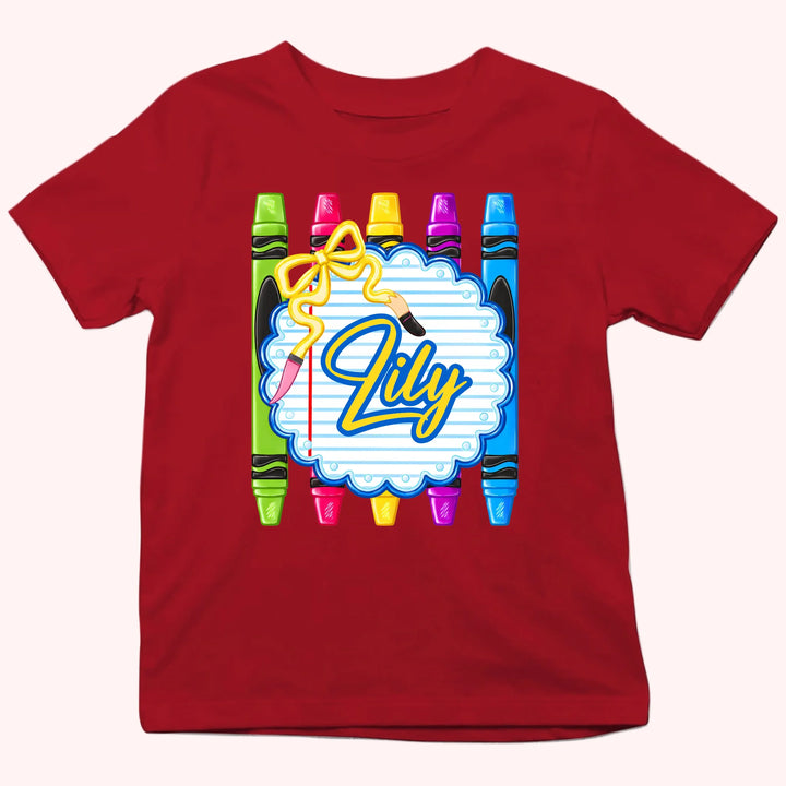 Learning In My Own Colors - Personalized Back to School Youth T-Shirt - Boy & Girl School Shirt - Gift For Back To School