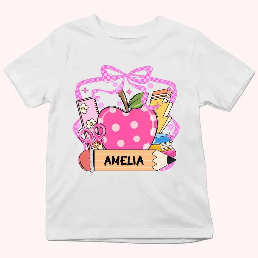 Apple & Pencil - Personalized Youth Shirts - Back To School Gift For Kids