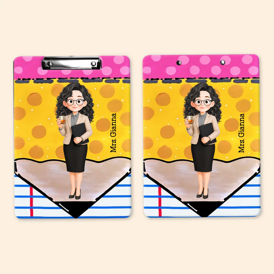 Teacher Pencil - Personalized Custom Clipboard - Back To School Gift For Teacher