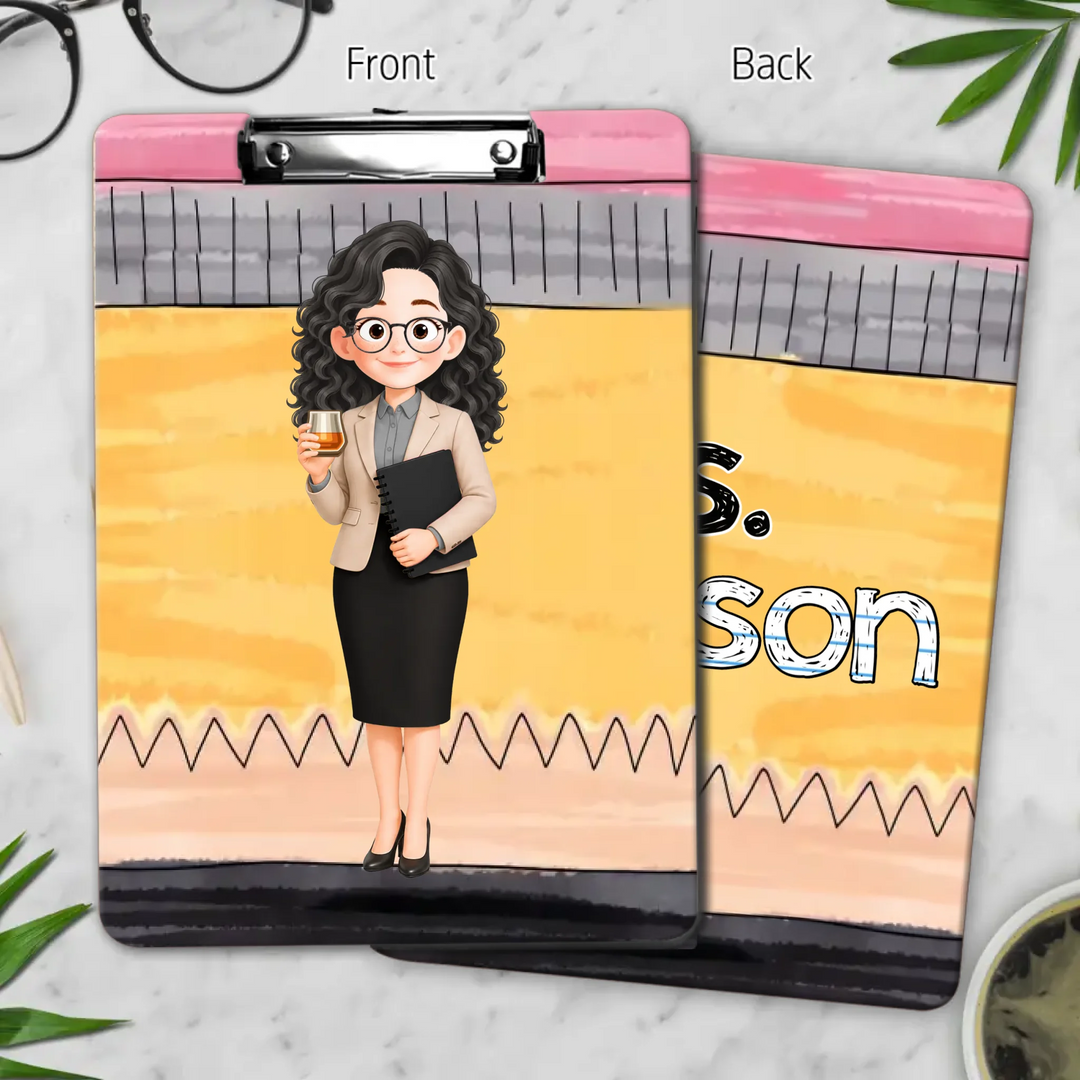 Teacher Pencil - Personalized Custom Clipboard - Teacher's Day, Back To School Gift For Teacher