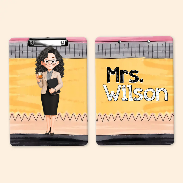 Teacher Pencil - Personalized Custom Clipboard - Teacher's Day, Back To School Gift For Teacher
