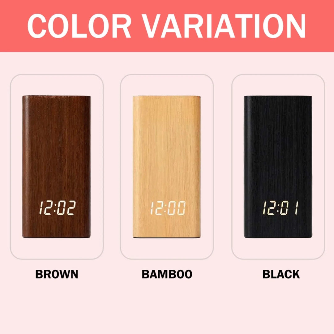 COLOR VARIATION_Wooden Pen Holder With Clock