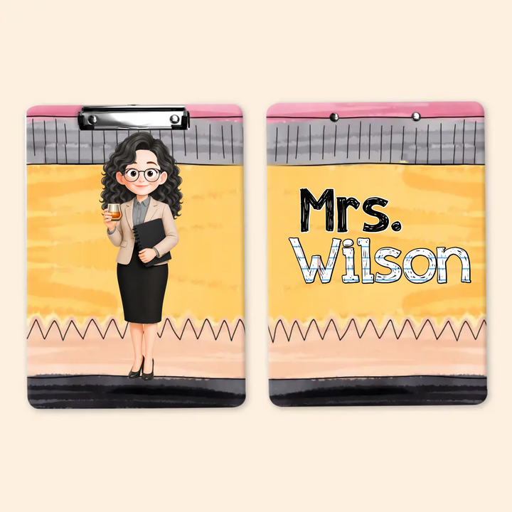 Teacher Pencil - Personalized Custom Clipboard - Teacher's Day, Back To School Gift For Teacher