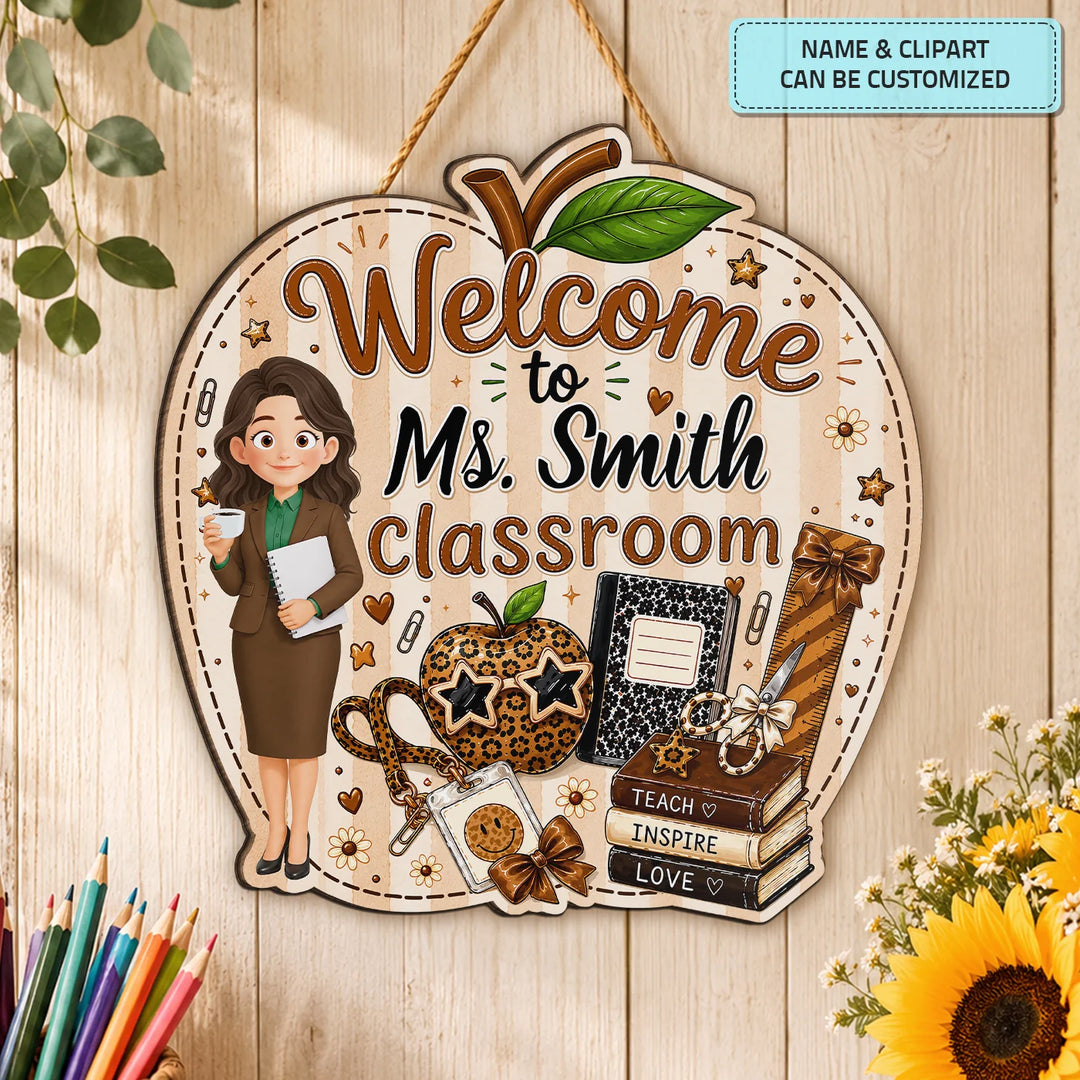 Teacher  - Personalized Door Sign - Back To School Gift For Teacher