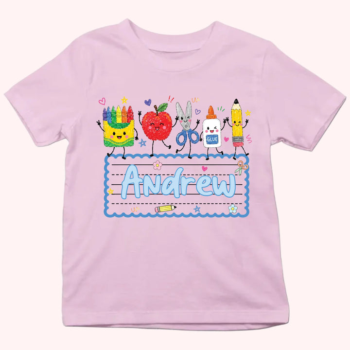 Personalized Youth Shirts - Cute Apple Pencil Shirt - Gift for Back to School