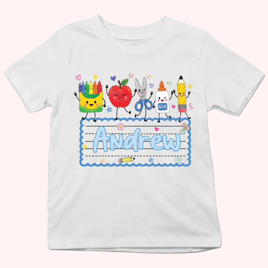 Personalized Youth Shirts - Cute Apple Pencil Shirt - Gift for Back to School