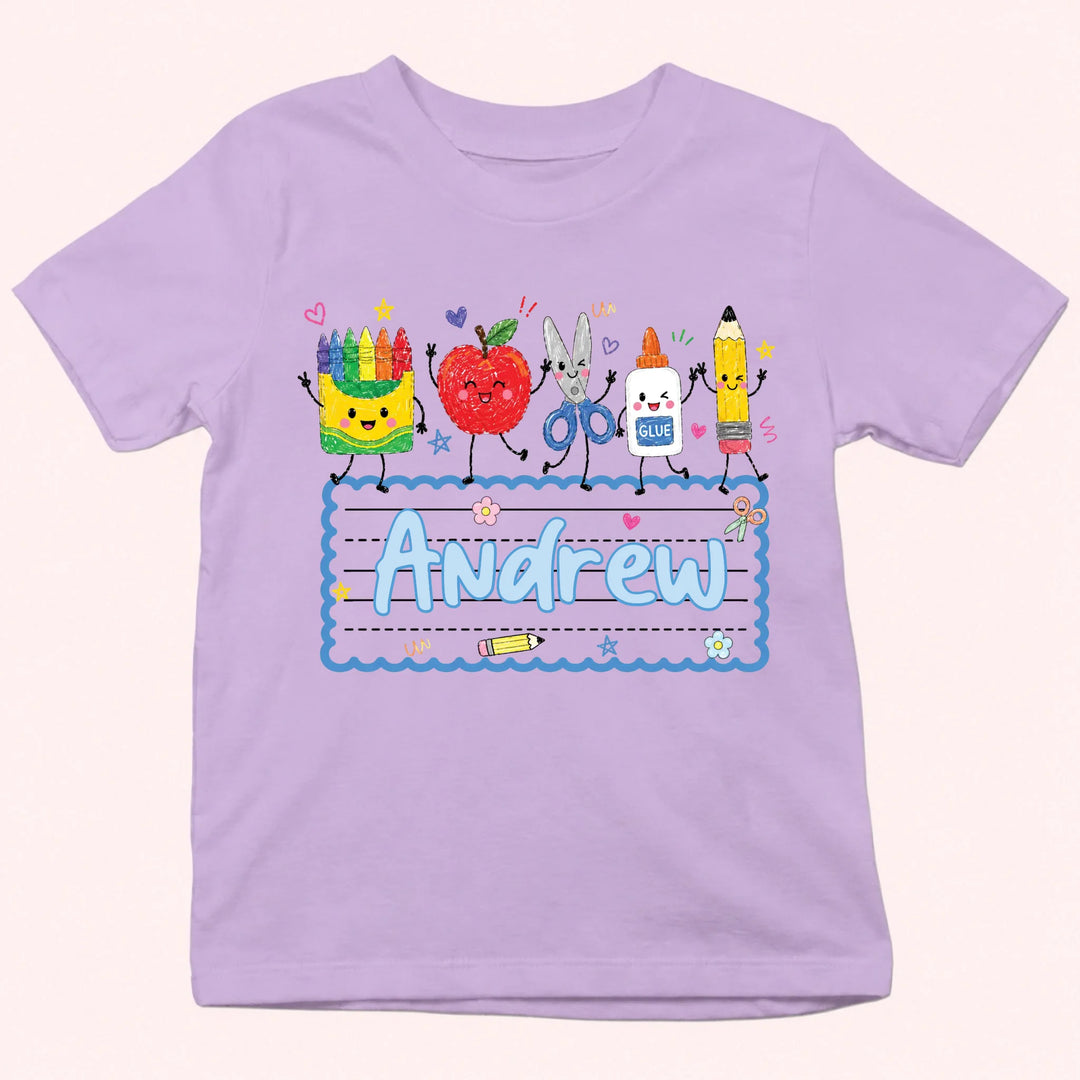 Personalized Youth Shirts - Cute Apple Pencil Shirt - Gift for Back to School