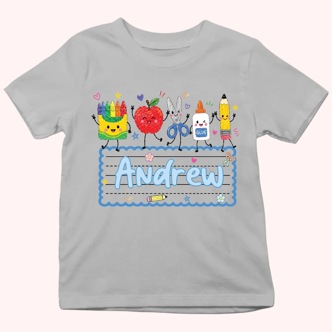Personalized Youth Shirts - Cute Apple Pencil Shirt - Gift for Back to School