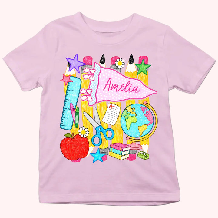 Ready To Learn & Shine - Personalized Youth Shirts - Back To School Gift For Kid