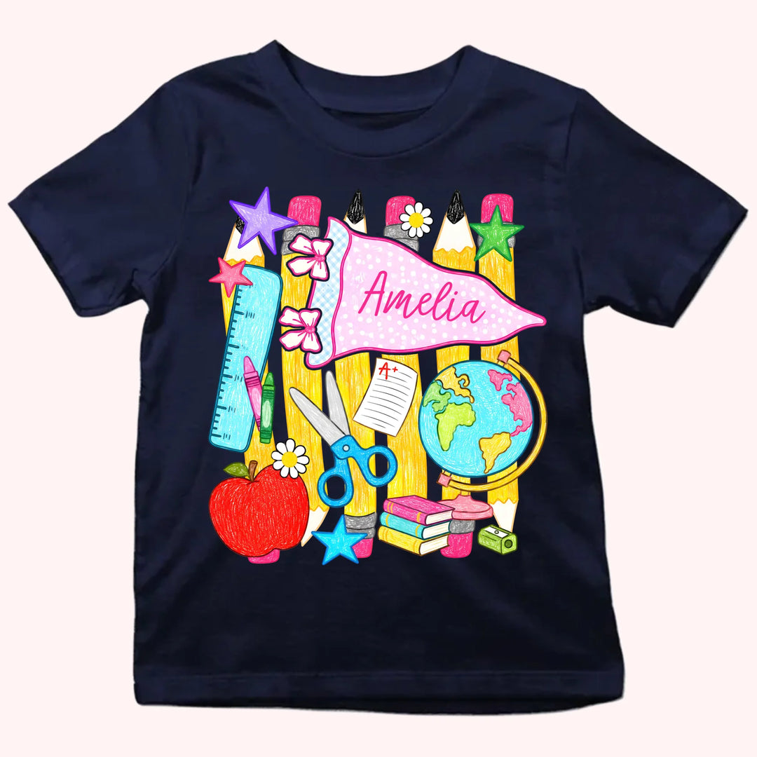 Ready To Learn & Shine - Personalized Youth Shirts - Back To School Gift For Kid