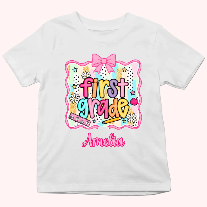 Back to School Personalized Grade Shirt - Custom Name Tee - Gift For Back To School