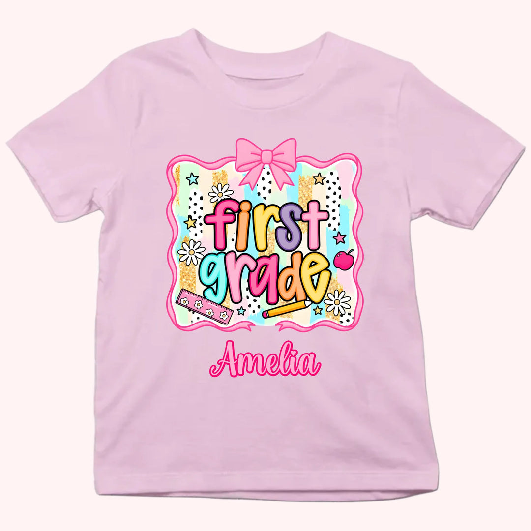 Back to School Personalized Grade Shirt - Custom Name Tee - Gift For Back To School